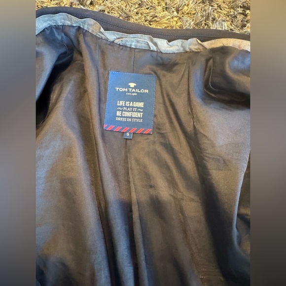 Tom Tailor Navy Blue Tailored Blazer Jacket Men’s Size Small – Modern Slim Fit - Picture 7 of 11